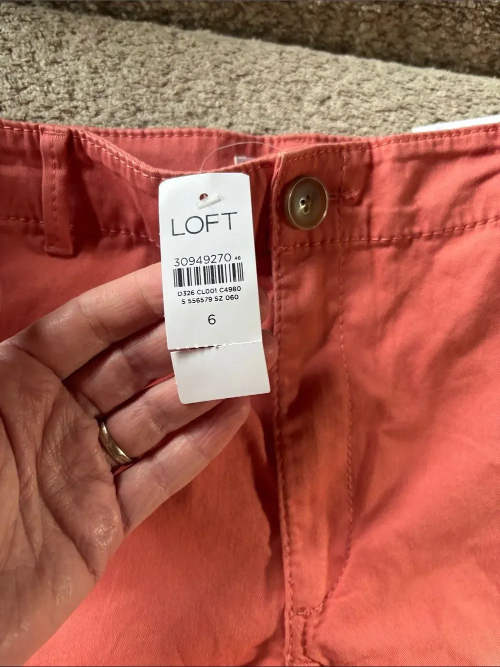 🆕 with tags LOFT Coral Cotton Bermuda Shorts